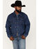 Wrangler Men's Blanket-Lined Solid Denim Jacket, Blue, hi-res