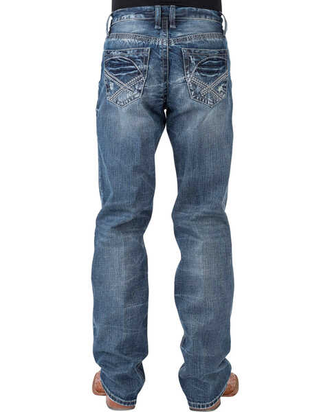 Image #1 - Tin Haul Men's Regular Joe Fit Medium Wash Bootcut Jeans, Indigo, hi-res