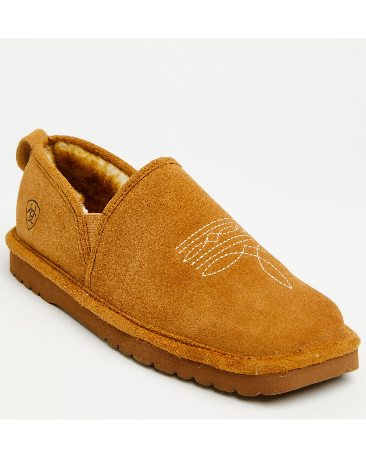 Ariat Men's Lasso Suede Slippers, Chestnut, hi-res