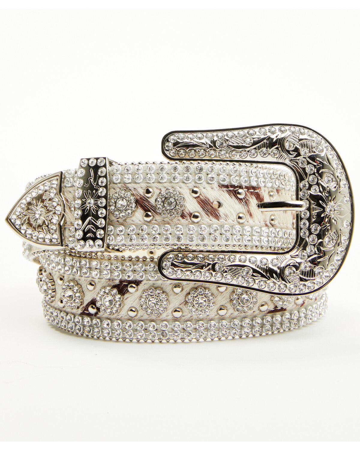 Image #2 - Shyanne Women's Nova Embellished Hair On Buckle Belt, White, hi-res