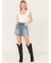 Image #1 - Idyllwind Women's Baryywood High Rise Denim Rhinestone Skirt, Medium Wash, hi-res
