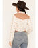 Image #4 - Ely Walker Women's Boot Barn Exclusive Western Conversational Print Long Sleeve Pearl Snap Cropped Western Shirt, Ivory, hi-res
