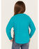 Image #4 - Cotton & Rye Girls' Horse Graphic Sweater, Turquoise, hi-res