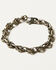 M & F Western Men's Silver Strike Round Link Bracelet, Silver, hi-res