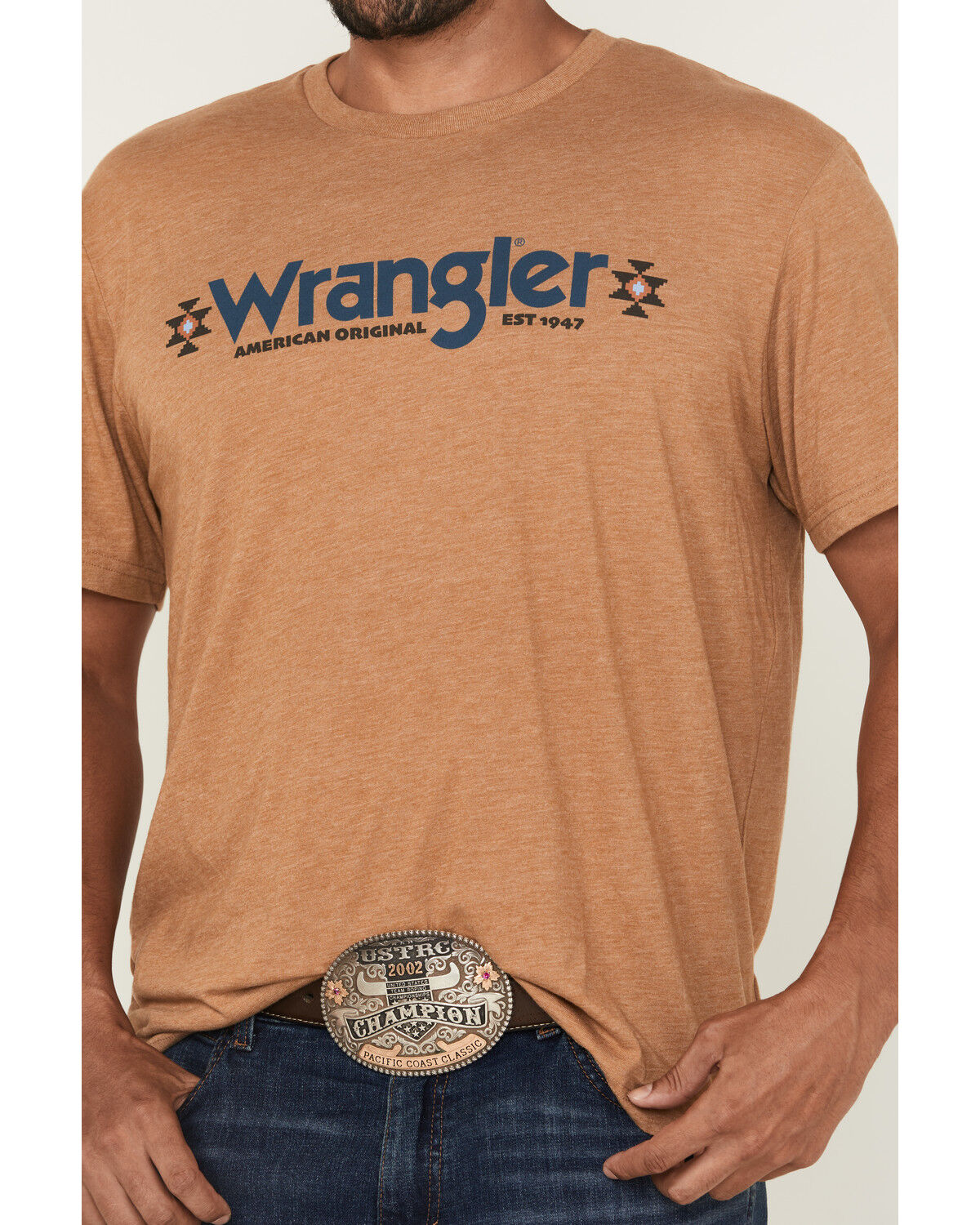 Image #3 - Wrangler Men's Logo Short Sleeve Graphic T-Shirt, Gold, hi-res