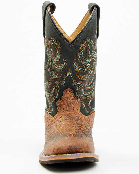 Image #4 - Smoky Mountain Boys' Jesse Bison Leather Print Boot - Square Toe, Brown, hi-res