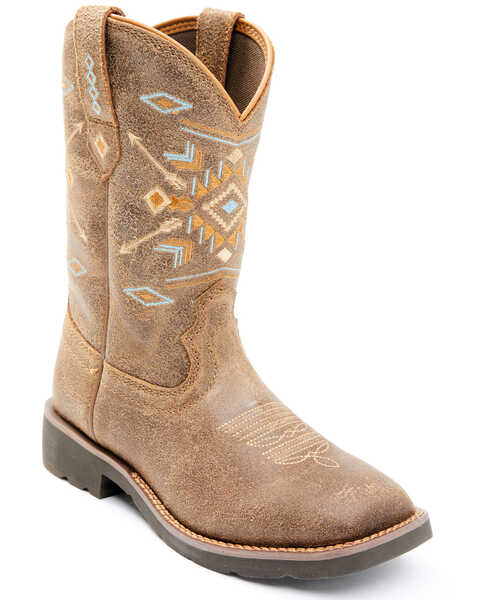 RANK 45® Women's Xero Gravity Aquinnah Western Performance Boots - Broad Square Toe, Brown, hi-res