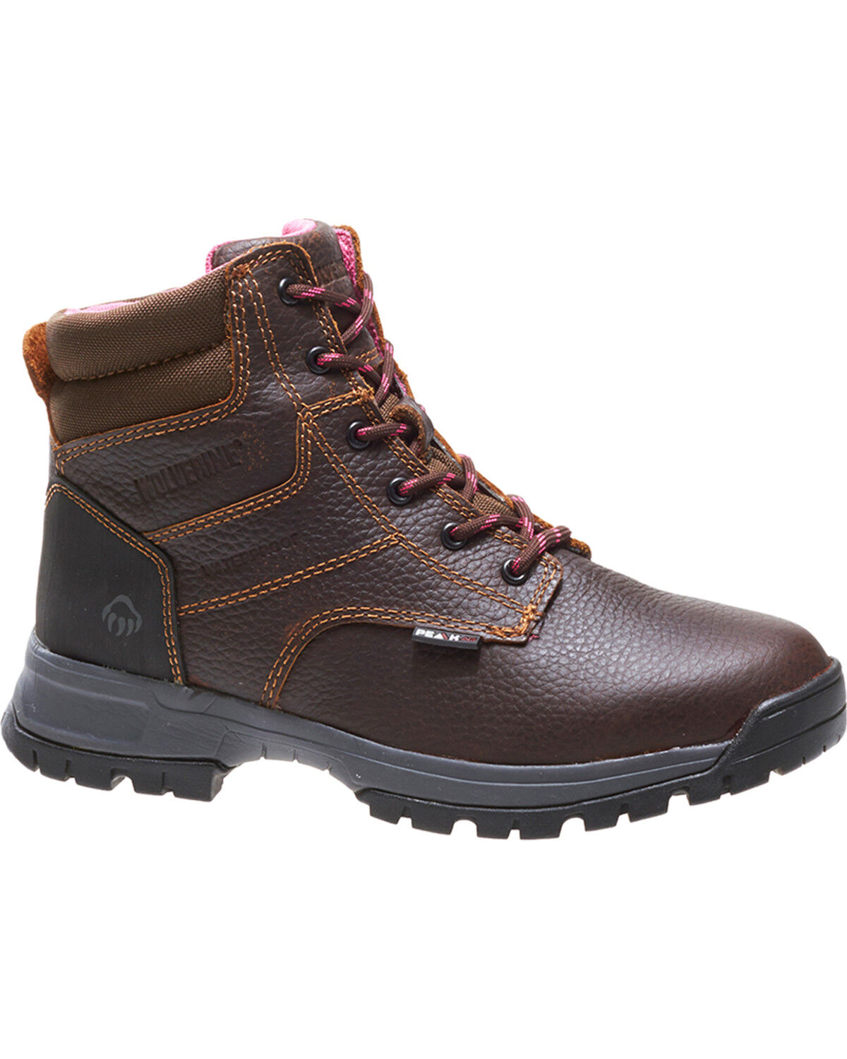 Image #1 - Wolverine Women's Piper Waterproof 6" Work Boots - Soft Toe, Brown, hi-res