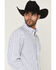 Image #2 - George Strait by Wrangler Stripe Print Long Sleeve Button-Down Stretch Western Shirt - Tall, White, hi-res