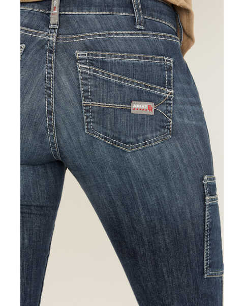 Image #4 - Ariat Women's FR Perfect Rise Duralight Stretch Straight Jeans, Blue, hi-res