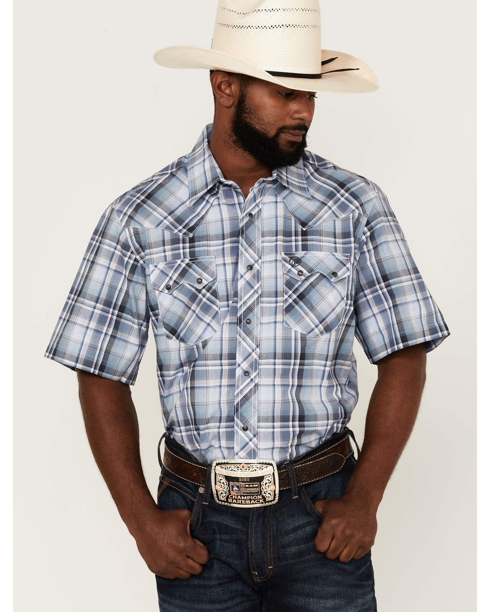 Wrangler Retro Men's Large Plaid Short Sleeve Snap Western Shirt | Sheplers