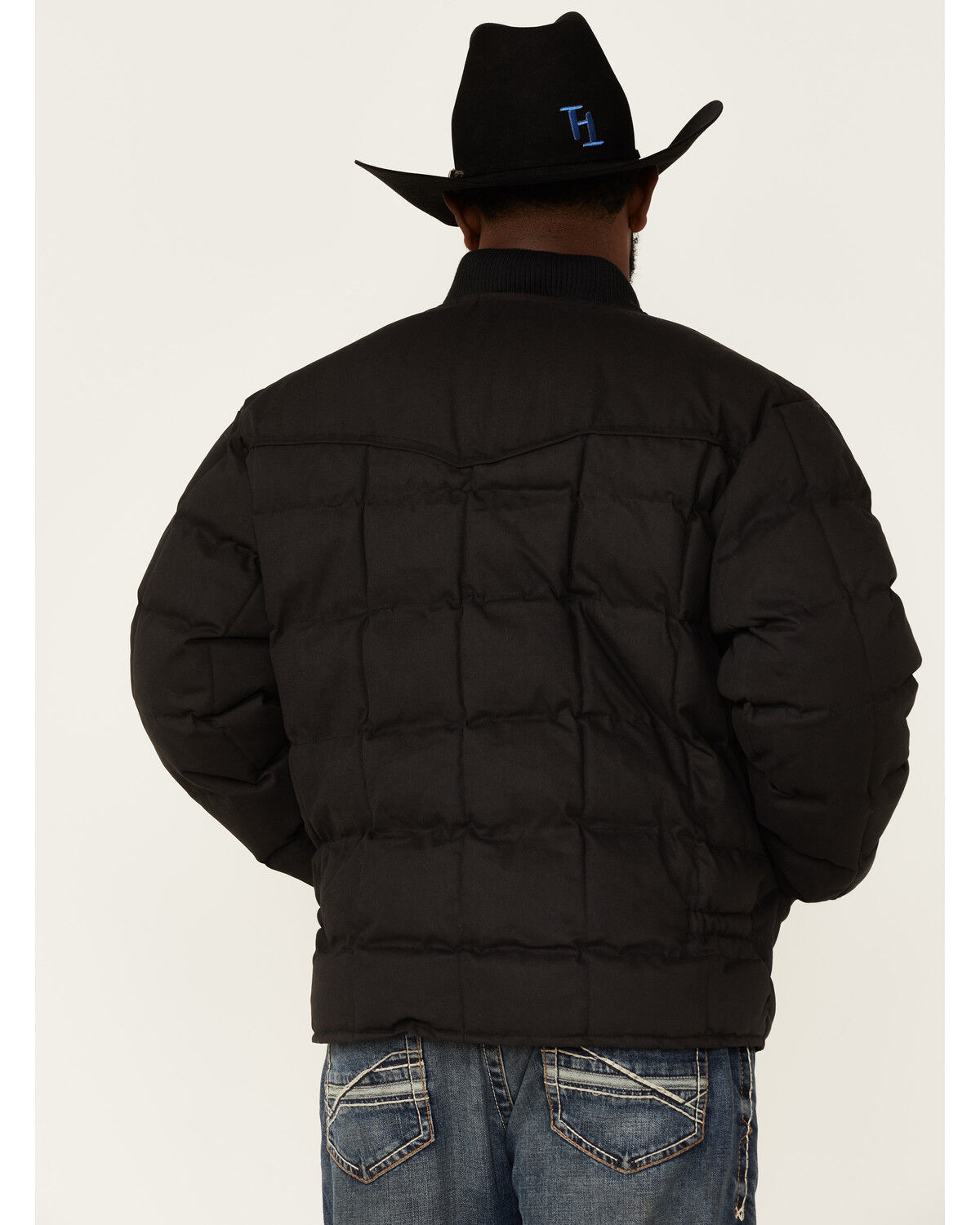 Image #4 - Rodeo Clothing Men's Black Canvas Zip-Front Western Puffer Jacket , , hi-res