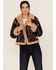 Image #1 - Shyanne Women's Tapestry Sherpa Lined Button-Down Cropped Jacket, Navy, hi-res