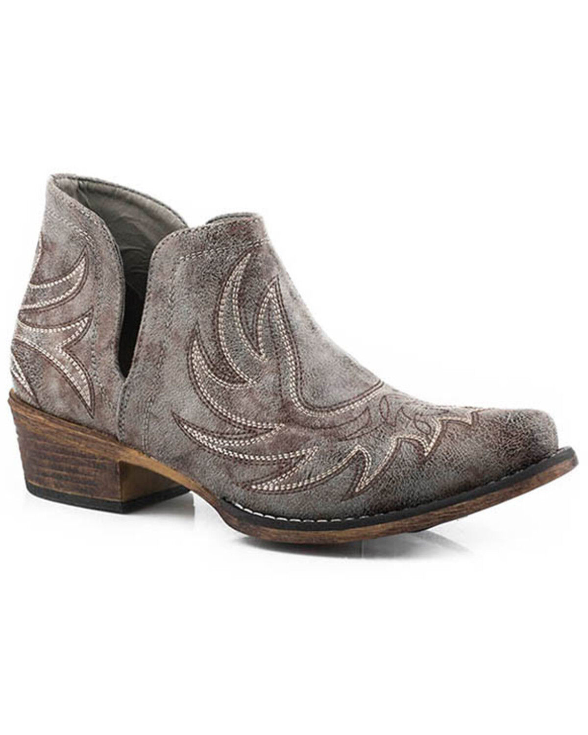 Image #1 - Roper Women's Ava Western Booties - Snip Toe, Grey, hi-res