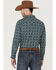 Gibson Men's Bone Southwestern Stripe Long Sleeve Snap Western Shirt , Teal, hi-res
