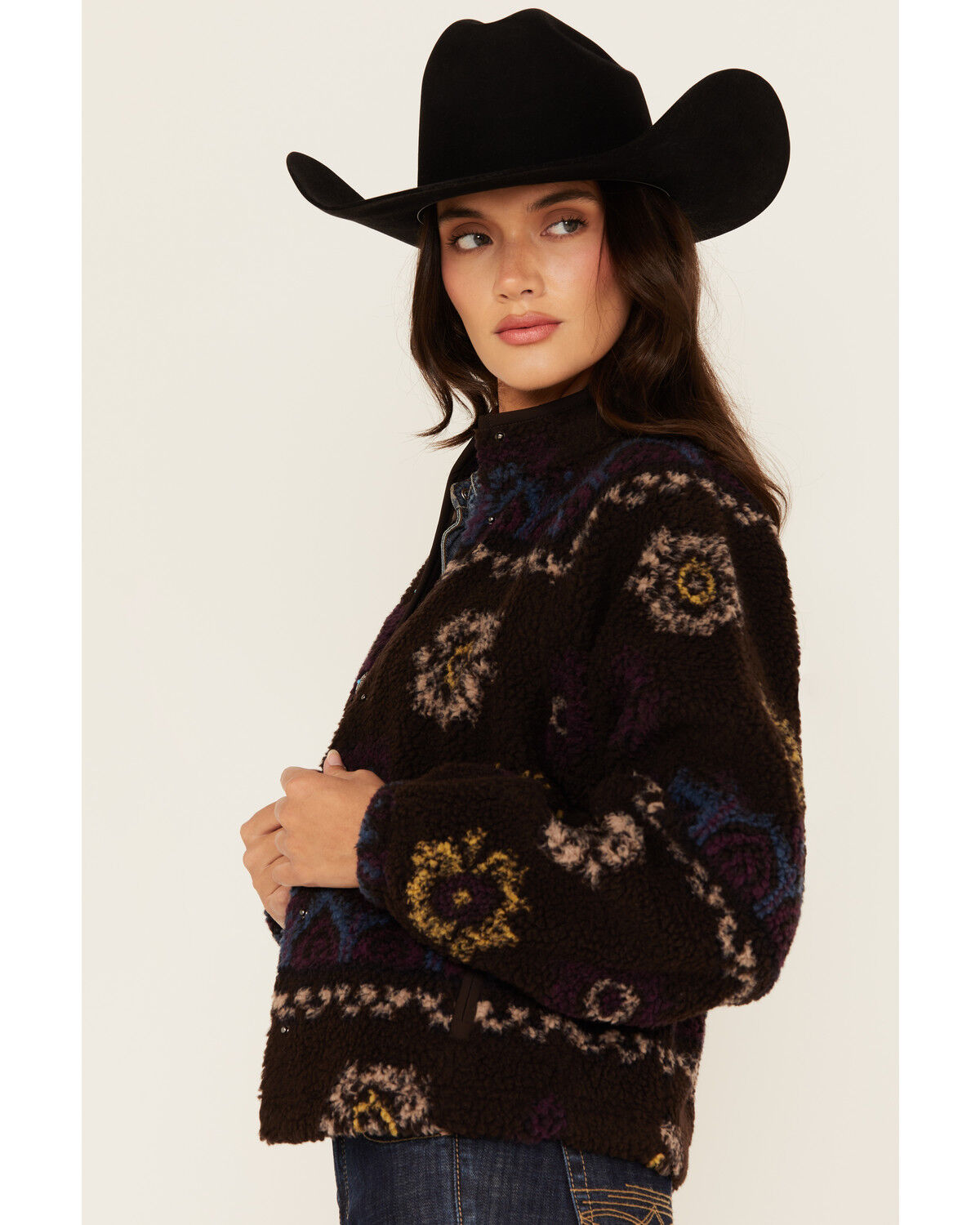 Image #2 - Shyanne Women's Printed Sherpa Jacket, Chocolate, hi-res