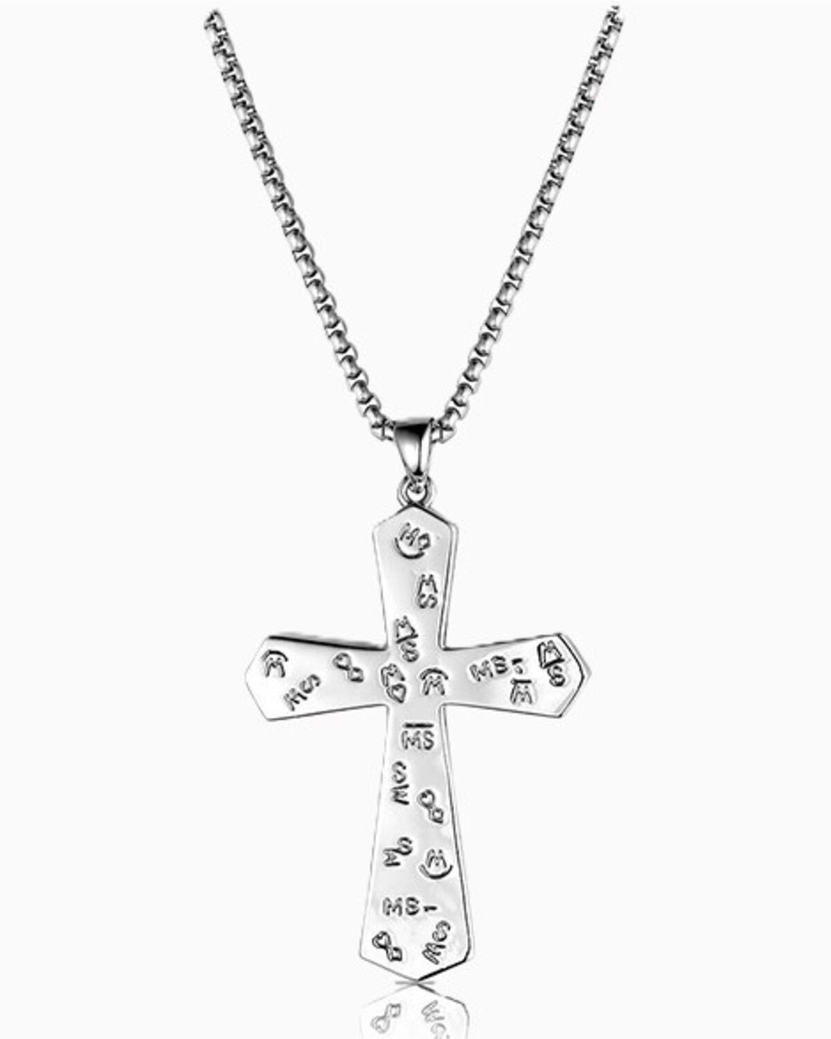Image #2 - Montana Silversmiths Still Waters Turquoise Cross Necklace, Silver, hi-res