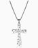 Image #2 - Montana Silversmiths Still Waters Turquoise Cross Necklace, Silver, hi-res