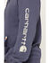 Image #3 - Carhartt Men's Iconic Logo Hooded Sweatshirt, Blue, hi-res
