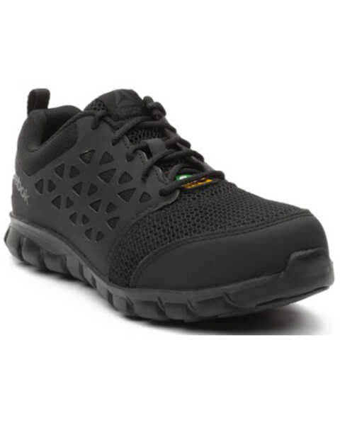 Image #1 - Reebok Men's Sublite Work Shoes - Composite Toe, Black/brown, hi-res