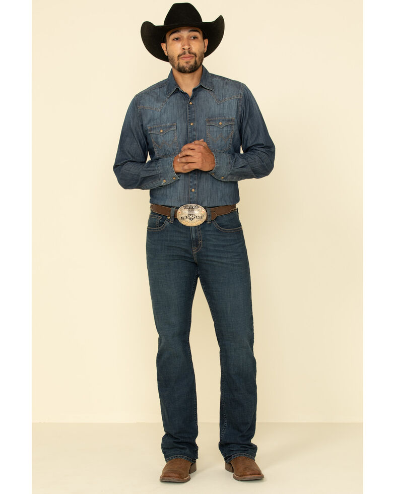Cody James Men's Saguaro Dark Wash Stretch Slim Bootcut Jeans , Blue, hi-res