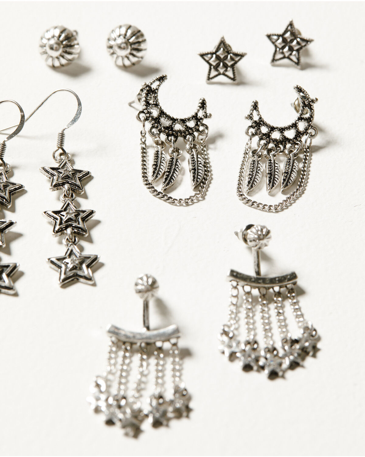 Image #2 - Idyllwind Women's 5-piece Silver Fleetwood Earrings Set, Silver, hi-res