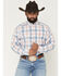 Image #1 - Ariat Men's Pro Series Teddy Plaid Print Long Sleeve Button-Down Western Shirt, White, hi-res