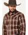 Image #2 - Stetson Men's Plaid Print Long Sleeve Snap Western Shirt, Wine, hi-res