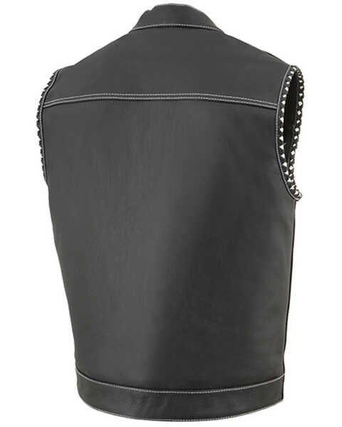 Image #2 - Milwaukee Leather Men's Old Glory Laced Arm Hole Concealed Carry Leather Vest - 5X, Black, hi-res