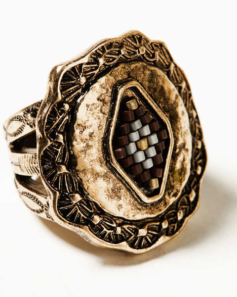 Image #2 - Shyanne Women's Summer Moon Antique Gold Statement Ring , Gold, hi-res