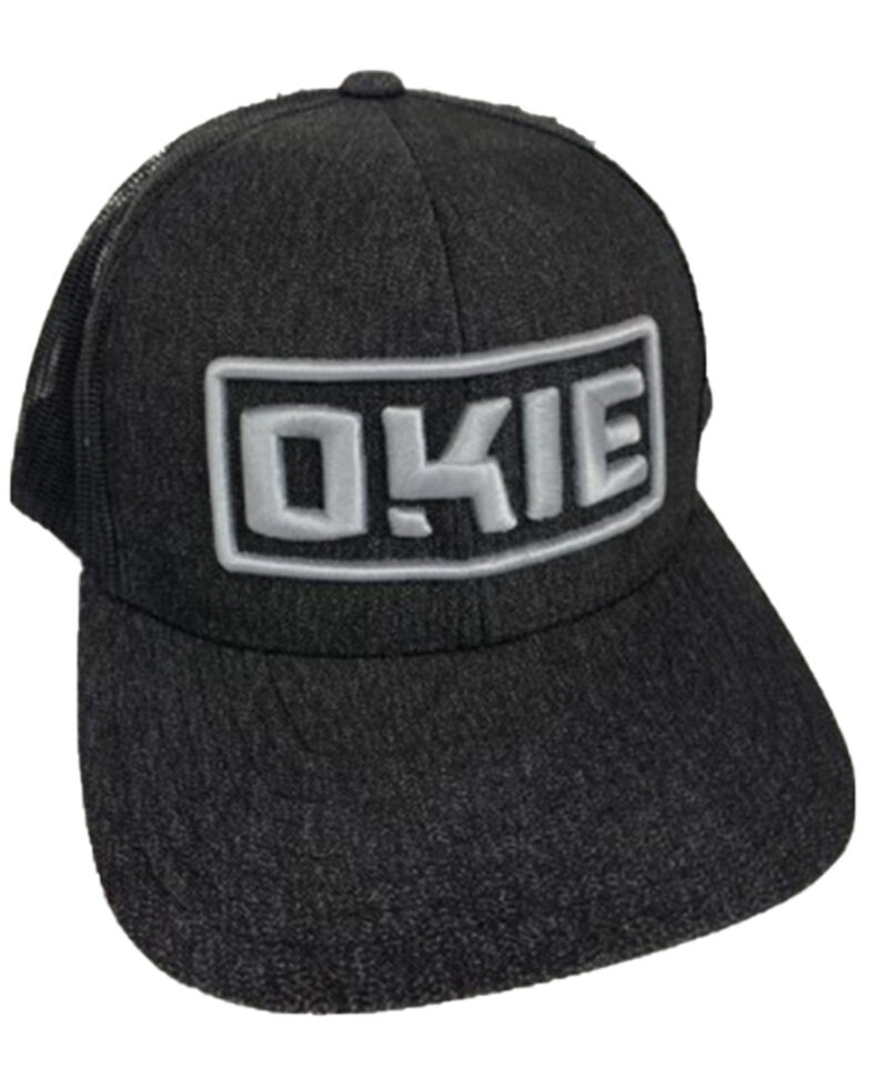 Okie Men's Black & Grey Ashmore Embroidered Logo Mesh-Back Ball Cap , Black, hi-res