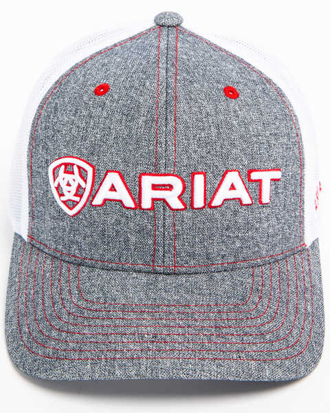 Image #2 - Ariat Men's Logo Ball Cap, Grey, hi-res
