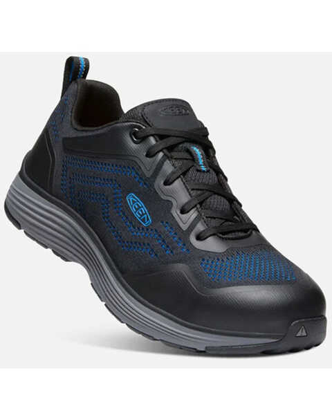 Image #1 - Keen Men's Sparta II Lace-Up Work Sneakers - Aluminum Toe, Black/blue, hi-res