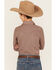 Image #4 - Cody James Boys' Ramon Plaid Print Long Sleeve Snap Western Shirt, Brown, hi-res