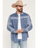 Image #1 - Levi's Men's Azad Paisley Print Long Sleeve Pearl Snap Western Shirt, Medium Blue, hi-res