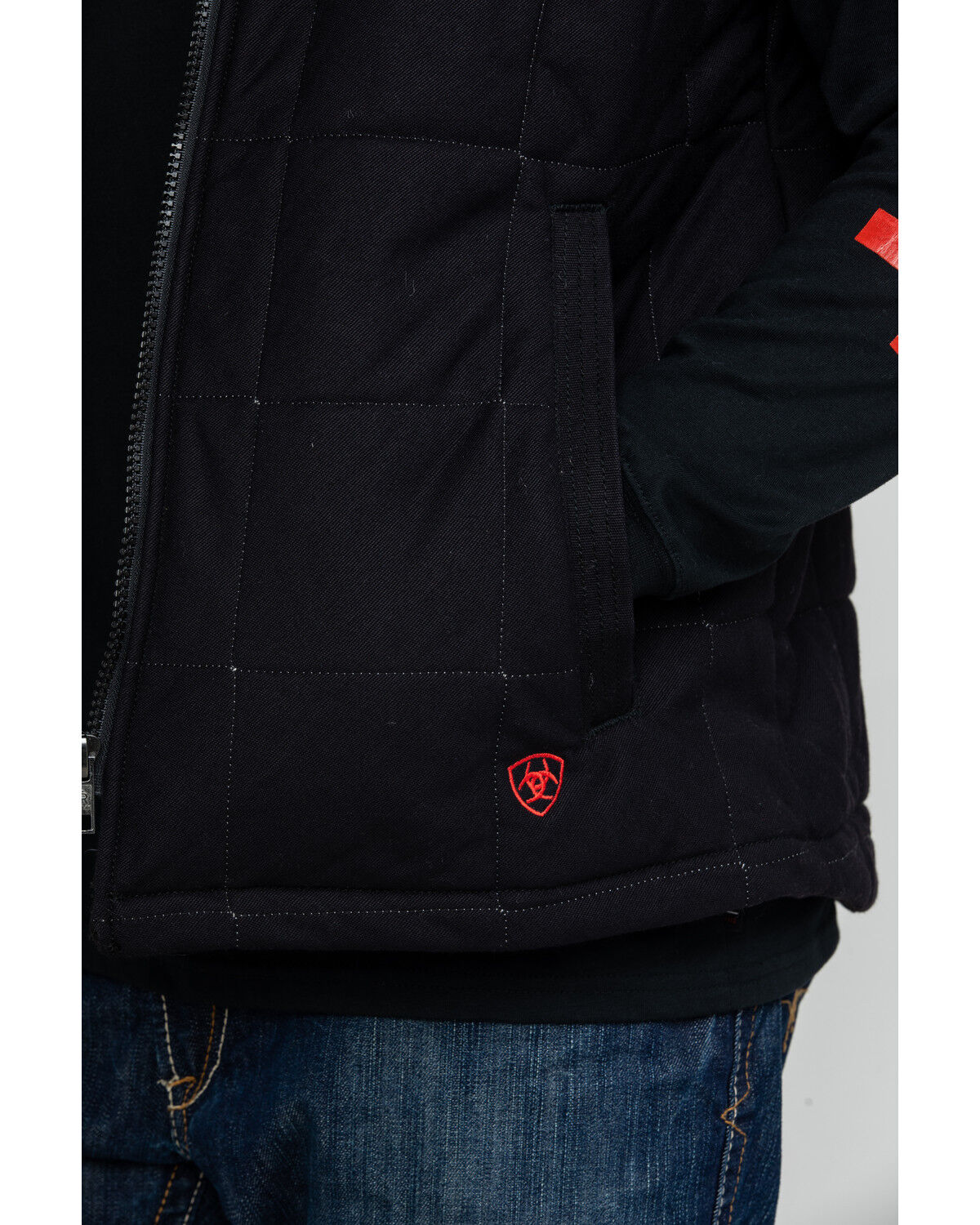 Image #4 - Ariat Men's FR Crius Insulated Work Vest, Black, hi-res