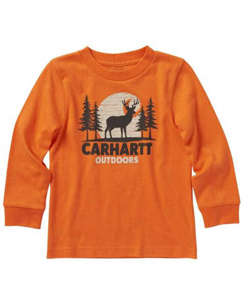 Carhartt Boys' Deer Logo Graphic Long Sleeve T-Shirt, Orange, hi-res
