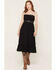 Image #1 - Sadie & Sage Women's Pintuck Lace Sleeveless Midi Dress, Black, hi-res