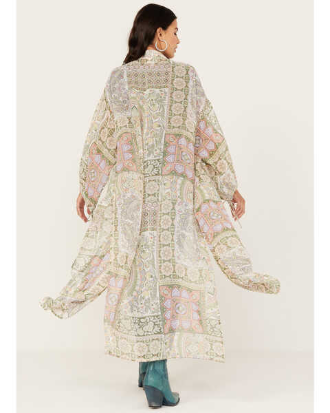 Image #4 - Shyanne Women's Printed Woven Kimono, Sage, hi-res