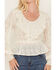 Image #3 - Shyanne Women's Floral Embroidered Chiffon Ruffle Blouse, Off White, hi-res