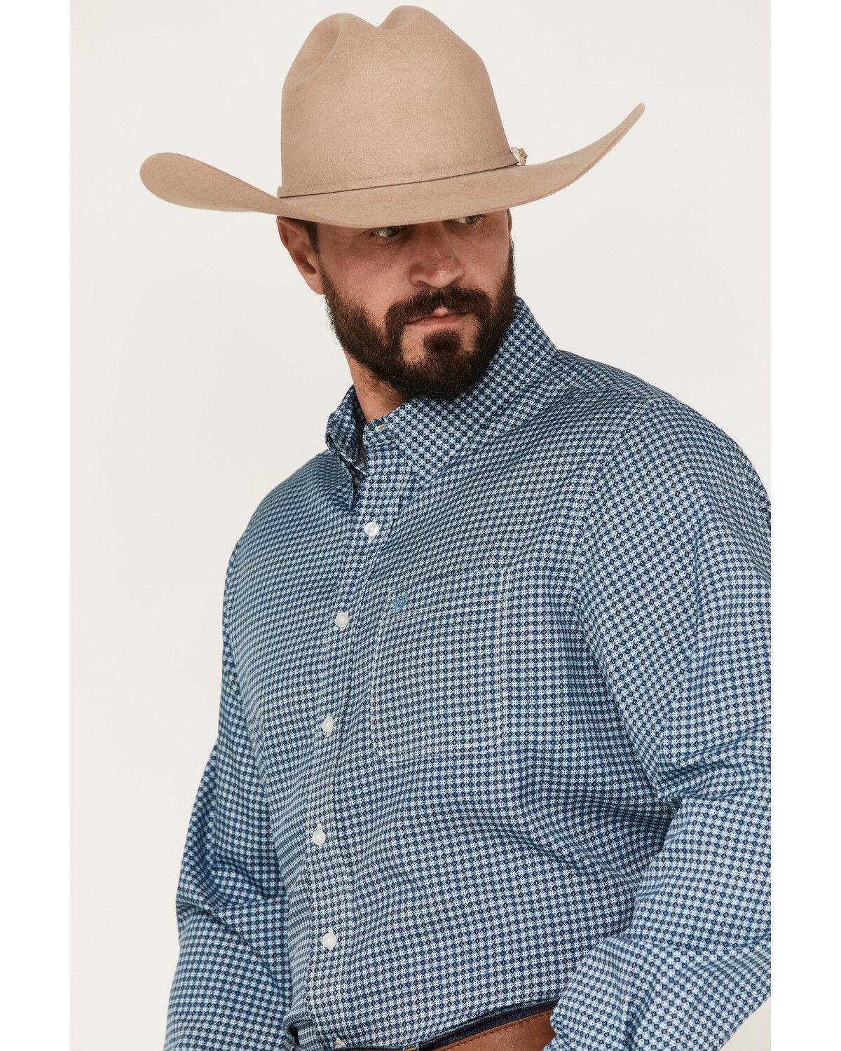 Image #2 - Panhandle Men's Performance Geo Print Long Sleeve Button Down Shirt, , hi-res