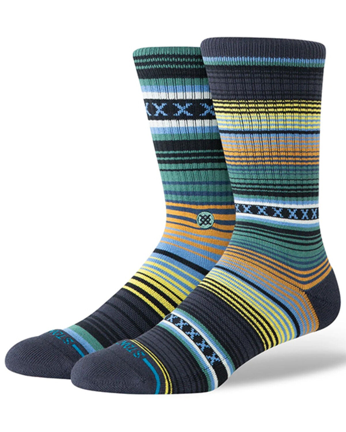 Image #1 - Stance Men's Curren Crew St Socks, Dark Teal, hi-res