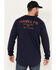 Image #4 - Hawx Men's FR Long Sleeve Pocket Henley Shirt , Navy, hi-res