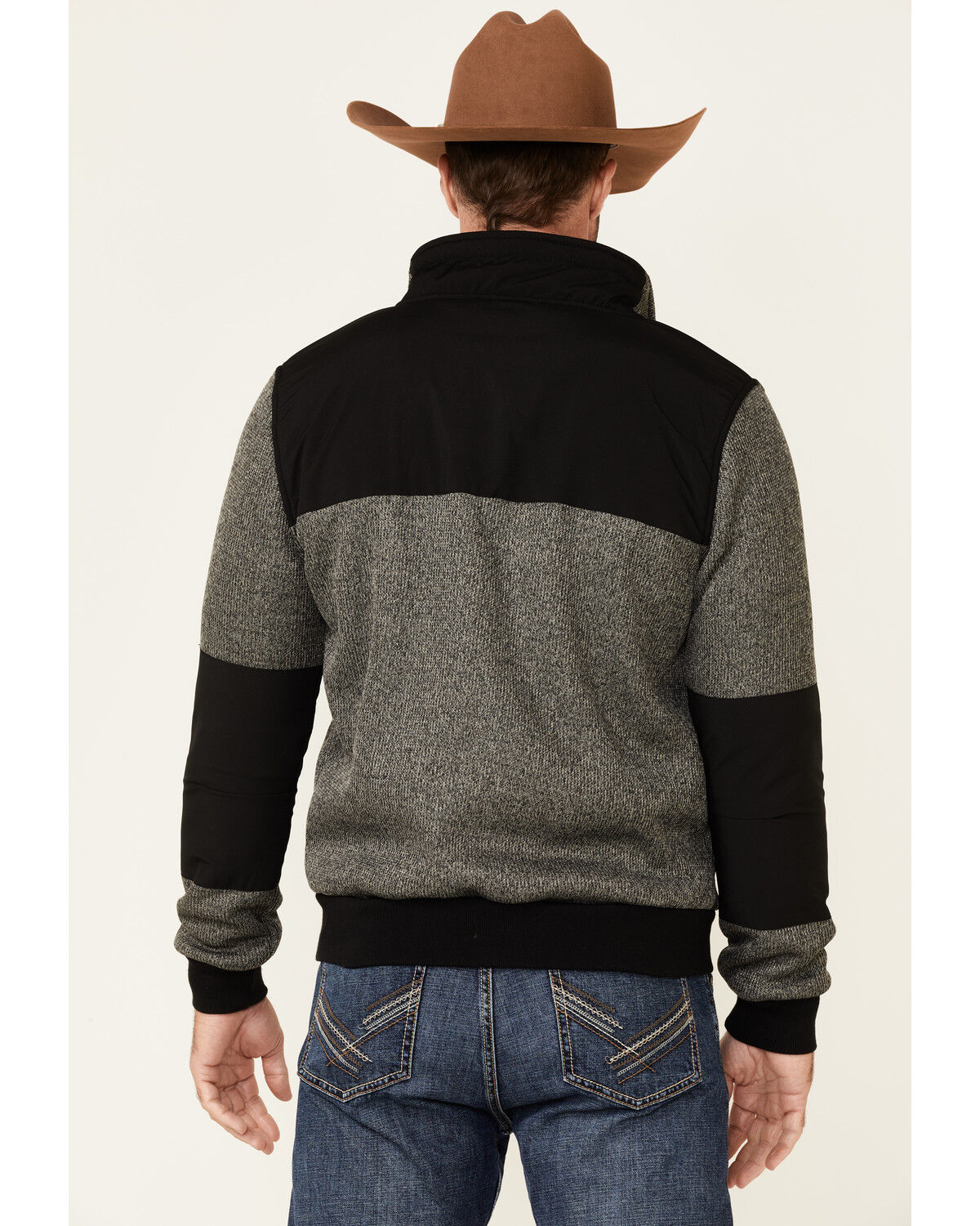 Image #4 - Hooey Men's Gray & Black Tech Fleece Zip-Front Jacket, Grey, hi-res