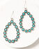 Image #2 - Shyanne Women's Silver Floral & Turquoise Beaded Dangle Earrings, Silver, hi-res