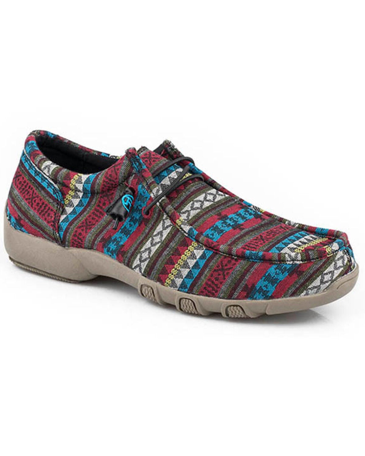Roper Women's Chillin' Southwestern Print Casual Shoes - Moc Toe, Blue, hi-res