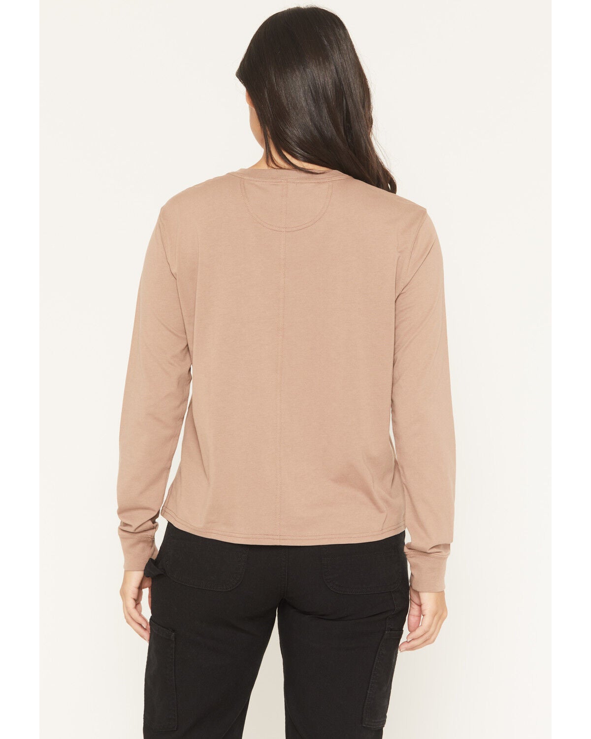 Image #4 - Carhartt Women's Tencel&trade; Fiber Series Loose Fit Long Sleeve Pocket Tee, Tan, hi-res