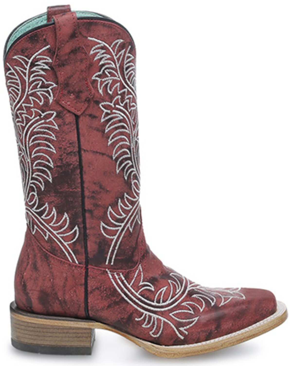Image #2 - Corral Girls' Embroidered Western Boots - Square Toe, Wine, hi-res
