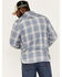 Image #4 - Flag & Anthem Men's Harker Burnout Plaid Print Long Sleeve Snap Shirt, Blue, hi-res
