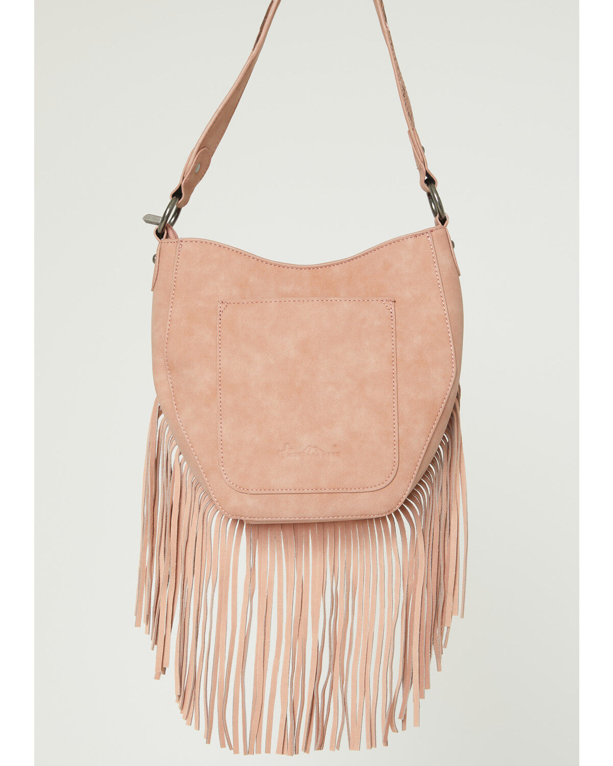 Image #2 - Montana West Women's Tooled Fringe Hobo Shoulder Bag, Dark Pink, hi-res